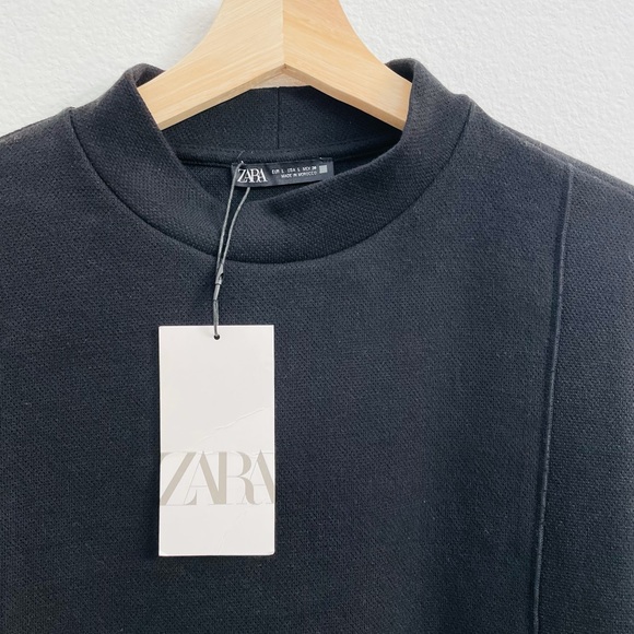 ZARA Textured Weave Dress Black - Picture 6 of 10